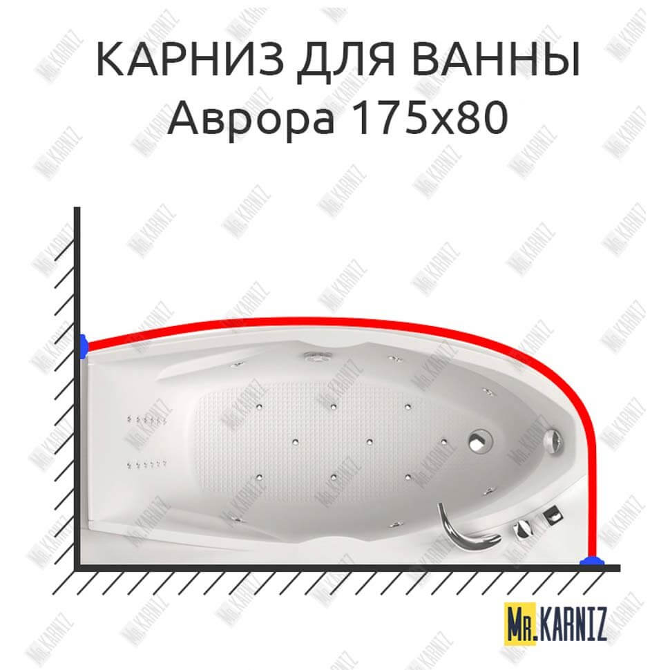 Карниз для ванны Aquatika Аврора 175х80 Усиленный 25 мм MrKARNIZ