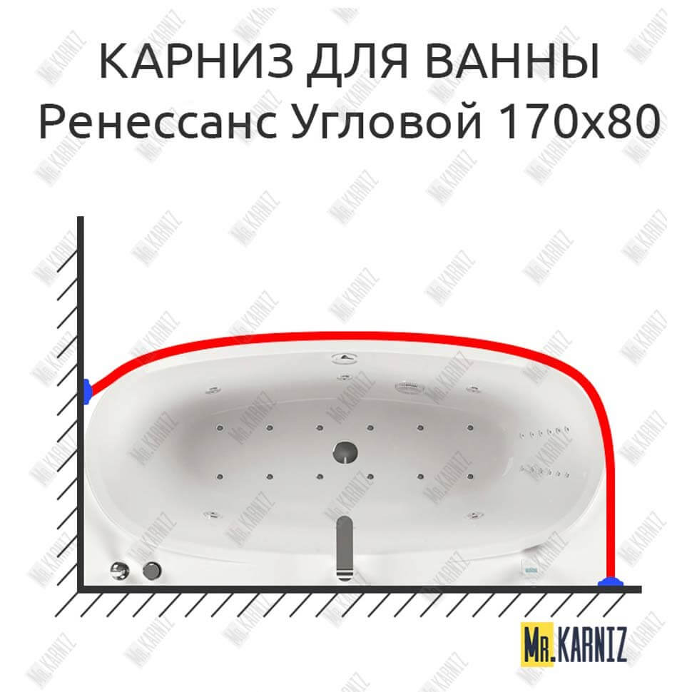 Карниз для ванны Aquatika Ренессанс Угловой 170х80 Усиленный 25 мм MrKARNIZ