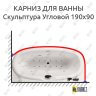 Карниз для ванны Aquatika Скульптура Угловой 190х90 Усиленный 25 мм MrKARNIZ фото 1