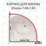 Карниз для ванны Aquatika Эпюра 140х140 Усиленный 25 мм MrKARNIZ фото 1